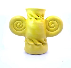 Med Double Yellow with Snail Handles by Clark House Pottery