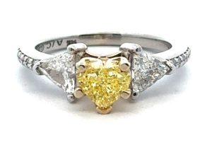 Heart Shaped Yellow Diamond Engagement Ring