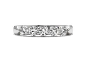 Hearts On Fire Five Stone Wedding Band
