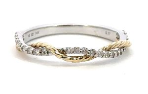 Twisted Two Tone Diamond Band