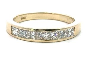 Channel Set Princess Cut Diamond Band
