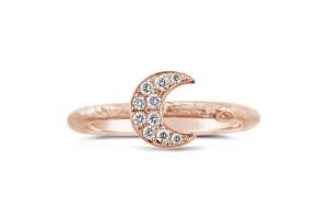 Quarter Moon Diamond Ring