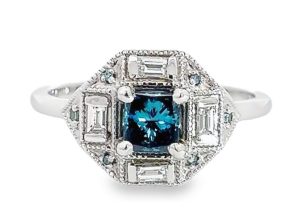 Art Deco Blue Diamond Ring