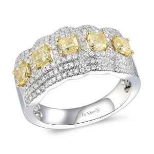 LeVian Platinum Yellow Diamond Band