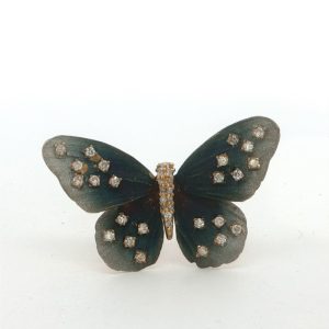 18k Yellow Diamond Butterfly Pendant