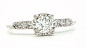 14k White gold Fancy Solitaire Engagement Ring