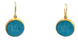 24k Turquoise Drop Earrings