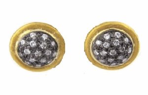 24k Bonded Diamond Ball Post Earrings