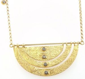 24k Gold Bonded Romabol Diamond Necklace