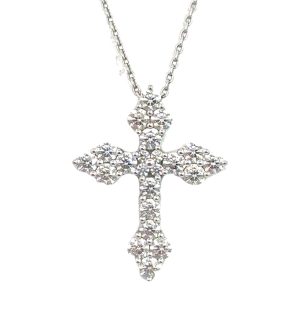 18k Hearts on Fire Cross Pendant