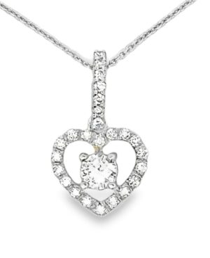 14KW Diamond Heart Pendant