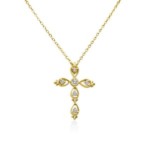 Yellow Gold Diamond Cross