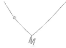 Diamond M Necklace