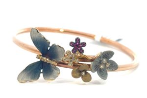 18k Spring Butterfly Bangle