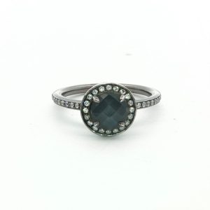 Checkerboard Hematite Petite Ring