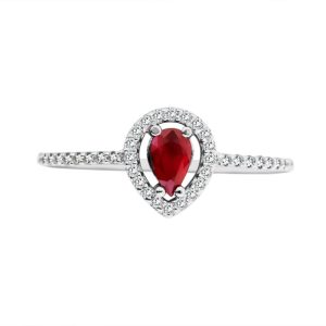Ruby Ring in White Gold