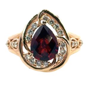 Pomegranate Garnet with Chocolate Diamond accents