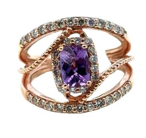 LeVian Amethyst with Vanilla Diamonds in Rose Gold