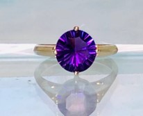 2.2ct Round Amethyst Solitiare Ring