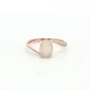 Bypass Petite Opal Rose Gold Ring