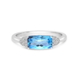 Swiss Blue Topaz with Diamond accents