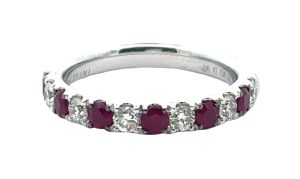 14WG Ruby and Diamond Band