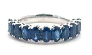 Oval Vertical Sapphire Band