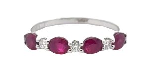 Oval Cut Ruby and Diamond Ring