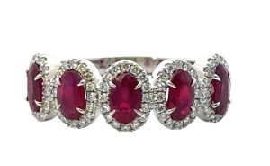 Oval Ruby and Diamond Band