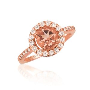 Stunning Morganite Ring with Diamond Accents
