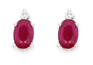 Ruby Diamond Studs