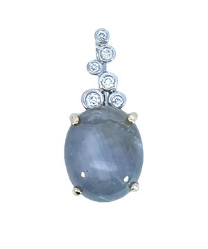 14k Two Tone Star Sapphire Pendant