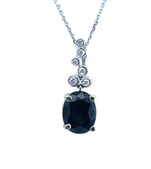 14KW Blue Sapphire Pendant