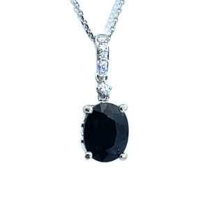 14KW Blue Sapphire Pendant