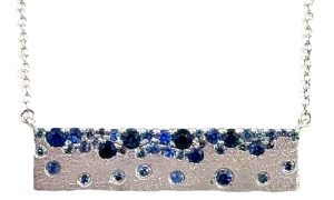 Confetti White Gold Sapphire Pendant Necklace