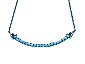 18k Black Gold Opal and Diamond Necklace