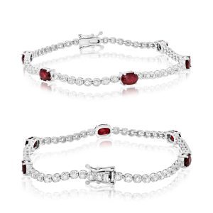 Ruby and Diamonds Tennis Bracelet