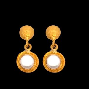 24 karat Pearl Dangles