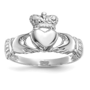 14 karat white gold Claddagh Ring
