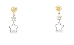 Two Tone Star Dangle earrings