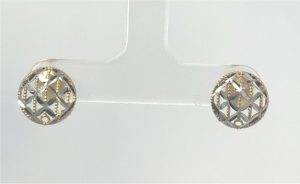 14k Two Toned Round Cut out stud earrings