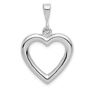 14 karat white gold heart charm