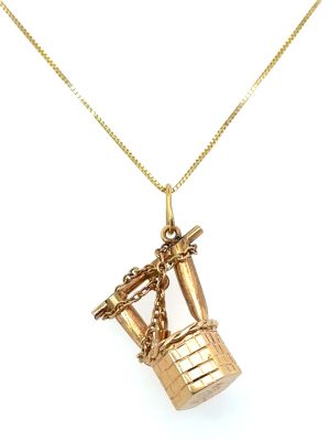 18k Yellow Wishing Well Pendant