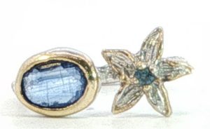 Sterling Tanzanite Flower Ring