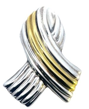 Sterling Silver Awareness RIbbon Brooch