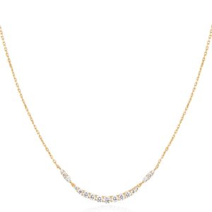 Gold Arc Pav Necklace
