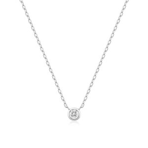 Round Solitaire Cubic Zirconia Necklace