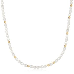 Silver Freshwater Cultured Pearl Bezel Set Slider Necklace