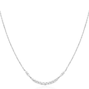 Silver Arc Pav Necklace