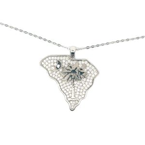 Sterling South Carolina Palmetto Tree Pendant